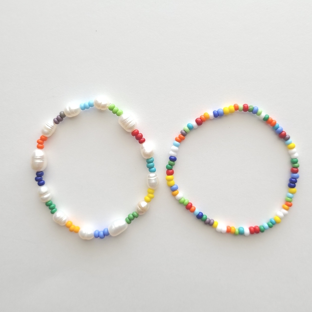 Seed Bead And Pearl Bracelet Set - Picture 2 of 8